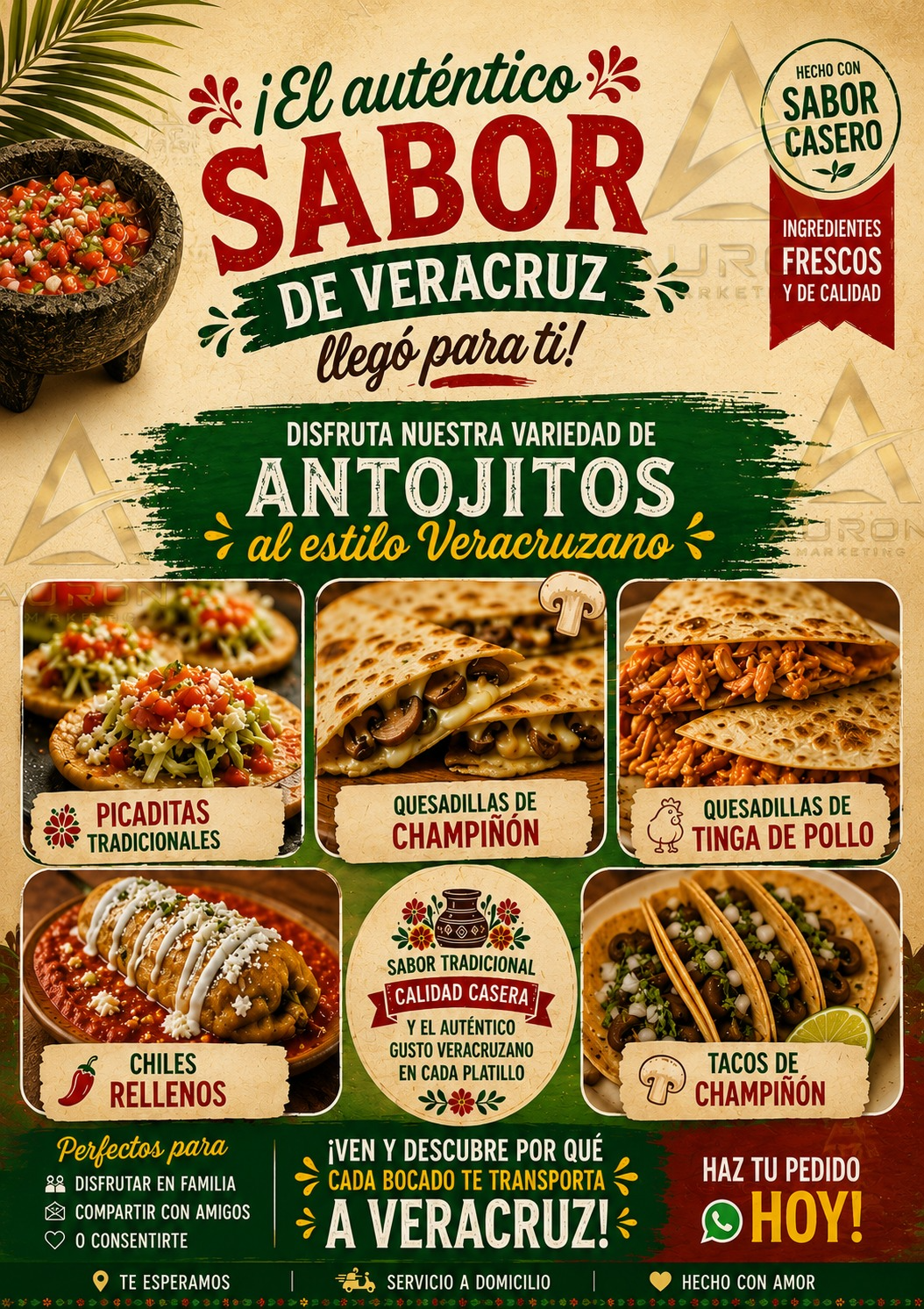 Diseño promocional para antojitos veracruzanos
