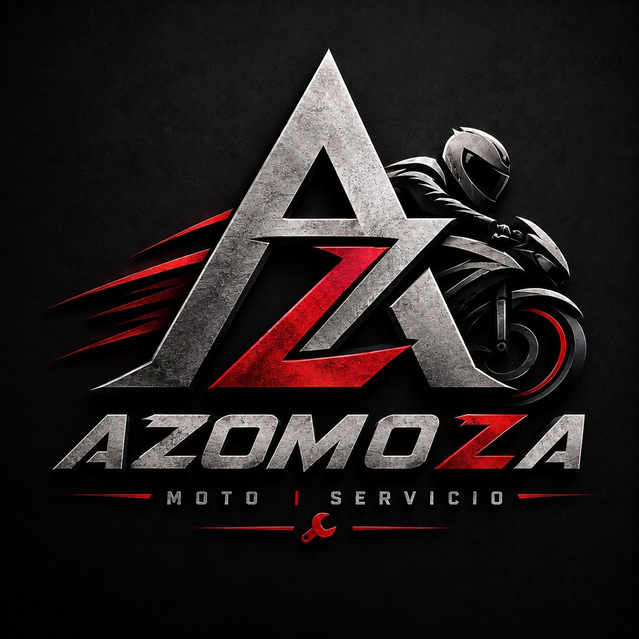 Identidad de Azomaza Moto Servicio con motociclista