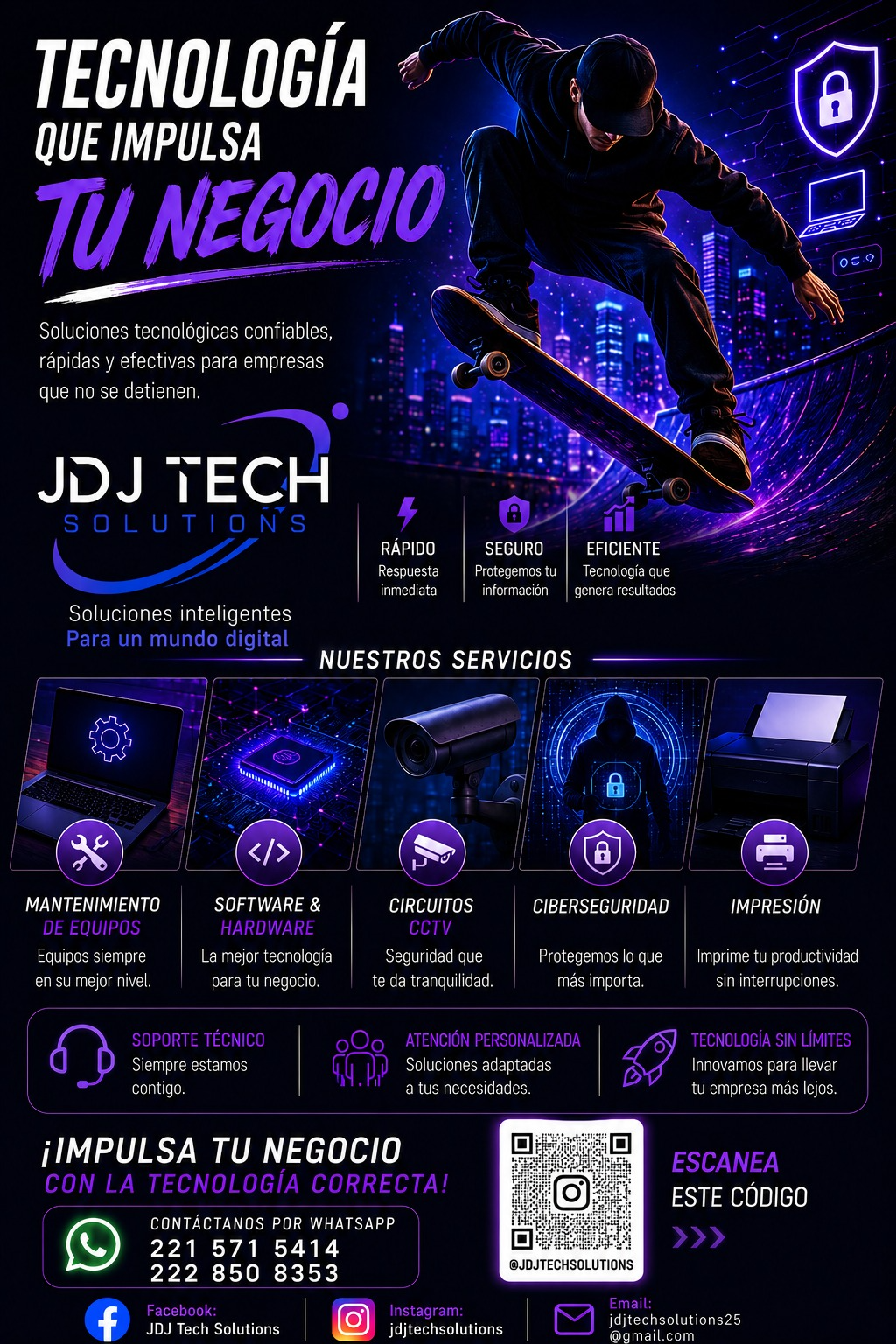 Campaña publicitaria de tecnología para JDJ Tech Solutions
